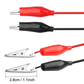 MEIRIYFA 9Volt Battery Snap Connector with Alligator Clips, 10 Pack Dual Alligator Clips to 9V Battery Snap Connector Wire Cables (18CM)