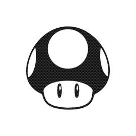 Mario Up Mushroom Sticker Vinyl Decal Notebook Car Window Laptop 4" x 4" (Carbon Fiber)