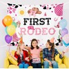 Cowboy 1st Birthday Backdrop Banner Decorations for Girls Western Cowgirl