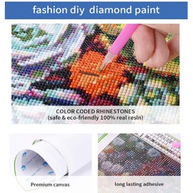 Amison 5D Diamond Painting 5D DIY Perforación Completa de la Pintura del Diamante Punto Cruz Pegatinas pared para Decoración estar Diamond Painting Diamante Redonda Set Arte Kit Arte Diamond Painting Plantas Suculentas