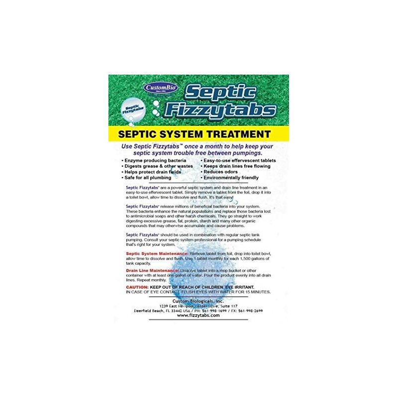 Septic Tank Treatment Septic Fizzytabs 12 Month Supply , Dissolvable