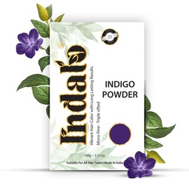 Indalo Natural Indigo (Indigofera Tinctoria) Hair Colour Powder, No Ammonia, No PPD, No Paraben, Conditioning Hair Growth & Anti-Dandruff for Hair Colour for Men & Women 100gm