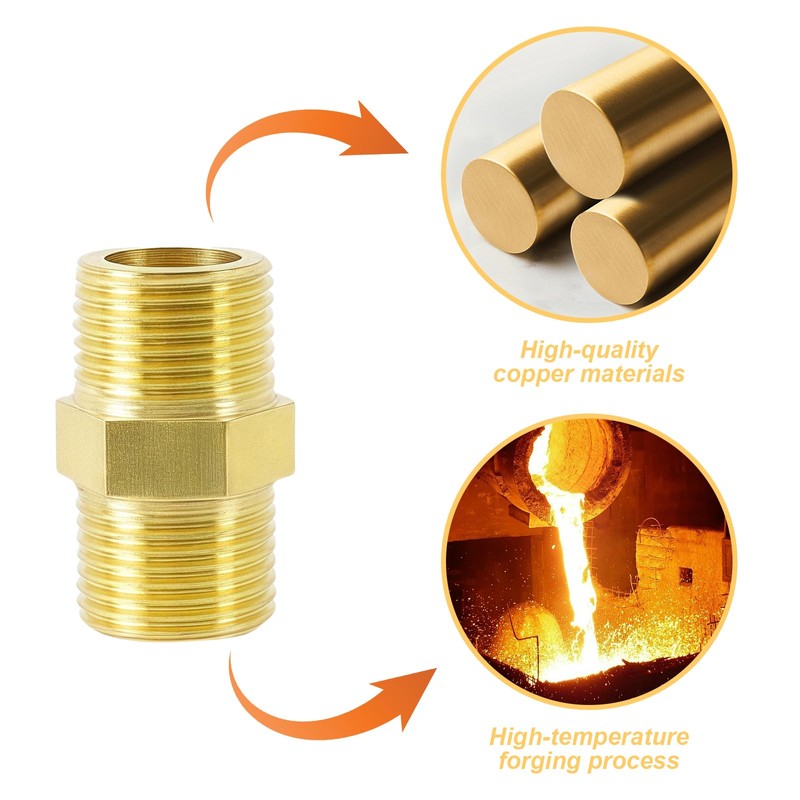 2pcs Gas Hose Connector Double Nipple Gas Quick Coupling Gas