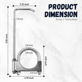 2.5 Inch Exhaust Hangers,Heavy Duty Adjustable 2.5 Exhaust Clamp with Muffler Hanger for Muffler Pipe Vibration Damping and Fixing,Universal Exhausts Hanger Rod Car Accessories