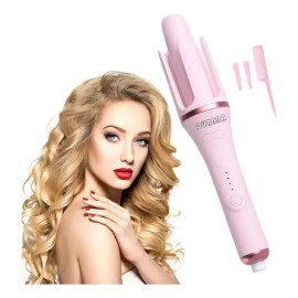 LAGOM Rizador Automático Rosa Regalo Día de la Madre, Ondulador Cerámica Iones Negativos Anti-Frizz 4 Temp 140-200C, Cabello Brillante sin Enredos,...