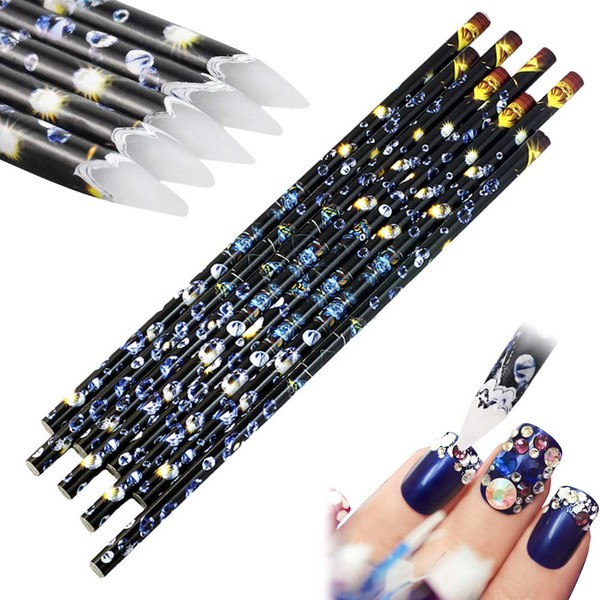 THATSRAD Pack of 8 Wax Pencils Diamond Painting Wax Pen Diamond Painting Nail Design Pens Nail Art Wax Pen Painting Accessories Embroidery Wax Pens for Diamond Painting Nails Rhinestone Gemstones