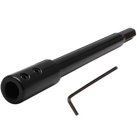 Opfiue 7Inch 3/8" Hole Saw Extension Chuck, Reducing Locking Impact Extension Hex Shank for Drilling/Professional Drillers（Black）