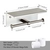 Double Toilet Paper Holder with Shelf Brushed Nickel Toilet Paper