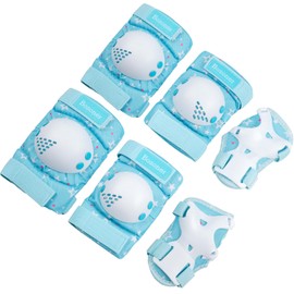 BOSONER Children's Knee Pads Inline Skates: Protectors Knee Pads Children's Knee and Elbow Pads Protective Equipment Protectors for Skates Scooter Bicycle Roller Skates (Green Five-Pointed, S (3-7