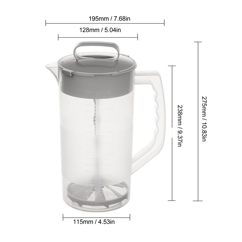 2000ML Manual Juice Extractor Blender Clear Scale Tight Lid Manual