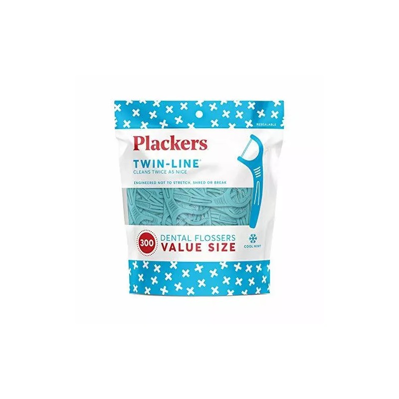 Plackers Twin-Line Dental Floss Picks, Designed with Two High Assorted