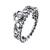 Women's 925 Sterling Silver Crown with Cubic Zirconia Bead Stackable