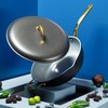 Frok 13" Frying Pan Wok Skillet 4MM Thick Quick Heat