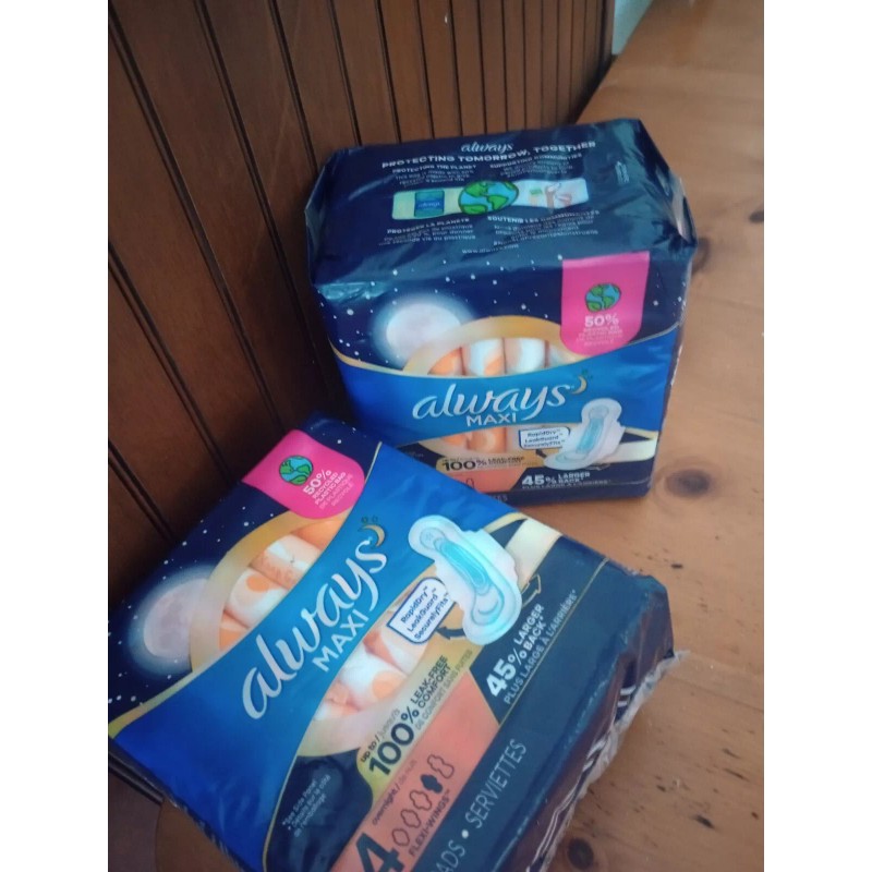 Always Maxi with wings size 4. 16 pads