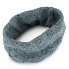 Love Cashmere Men's Cable 100% Cashmere Neck Warmer Snood - Light Grey - made in Scotland