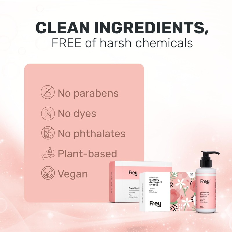 FREY Full Laundry Package | Detergent Sheets, Dryer Sheets &