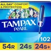 Tampax Pearl Tampons for Women Multipack, Regular/Super/Super Plus Absorbency, With