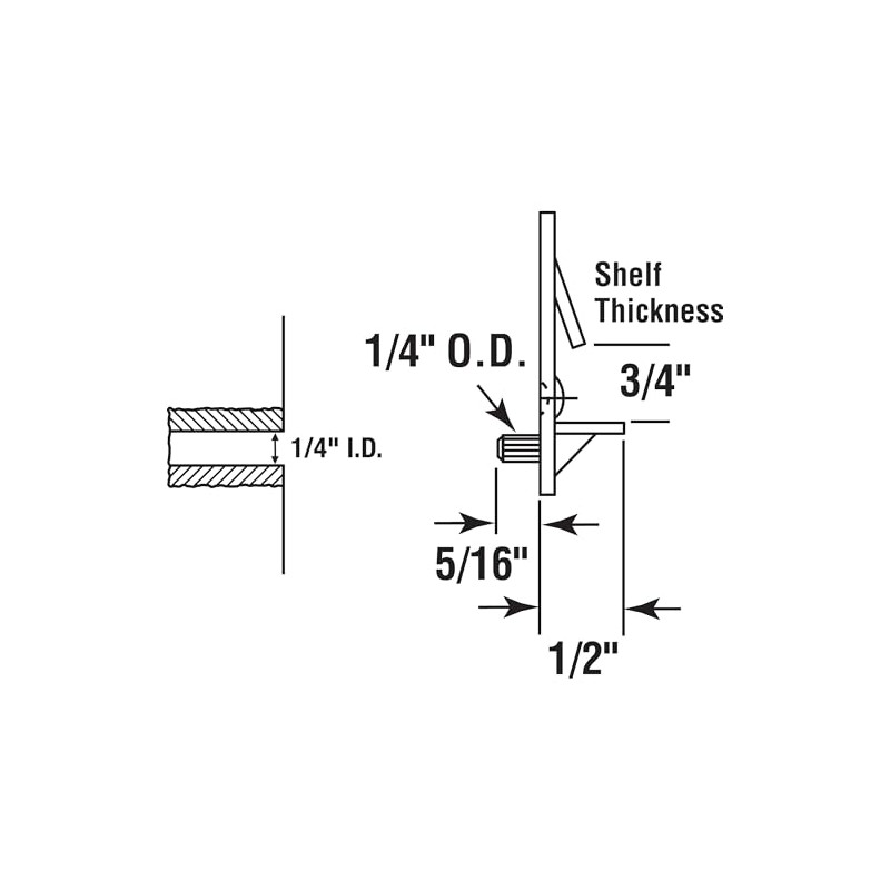 Prime-Line U 9398N Self-Locking Shelf Support Pegs, 1/4 In. Peg