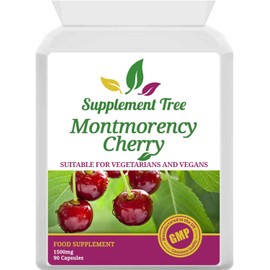 Montmorency Cherry Capsules 3000mg Daily Serving - 90 Vegan Capsules - High Strength Freeze-Dried Cherry Extract - Pure & Potent - UK Manufactured
