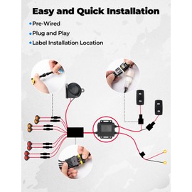 KEMIMOTO UTV Turn Signal Kit with 110D Horn, Pre-Wired, Plug and Play UTV Blinker with Rocker Switch, Hazard Light, Universal Street Legal Kit Compatible with Polaris, Can-Am, Kawasaki, CFMOTO