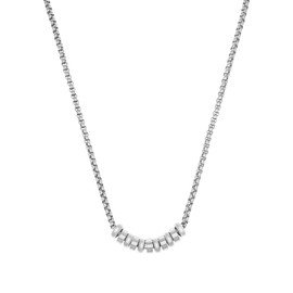 s.Oliver Necklace with Pendant Stainless Steel Men's Necklace, Leather, Silver, Cross, Comes in Jewellery Gift Box, Stainless Steel