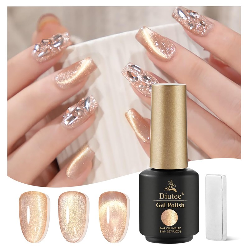 Biutee Magnetic Nail Gel Nail Color Gel, Cat Eye, Cat