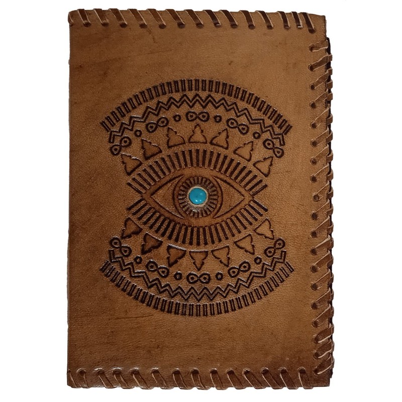 Purpledip Leather Journal 'The Eye': Vintage Design Diary Notebook (12450)