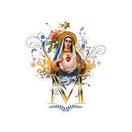CafePress Immaculate Heart of Mary Large Die Cut Sticker, 8.75" x 8.75" Glossy Finish