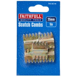 Faithfull FAISC1N Scutch Combs 25 mm (1 Inch) Pack 5, Chrome