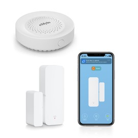 eMylo Door Alarm Sensor,WiFi Wireless Door Window Sensor Wireless Door Sensor Home Alarm Door Security Tuya Smart Alarm System with Smart Siren Alarm (Supports 2.4G WiFi only)