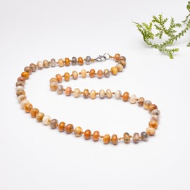 Treasure Bay Handmade Women Necklace 8mm Rondelle Shape Gemstone Beads Necklace Gemstone