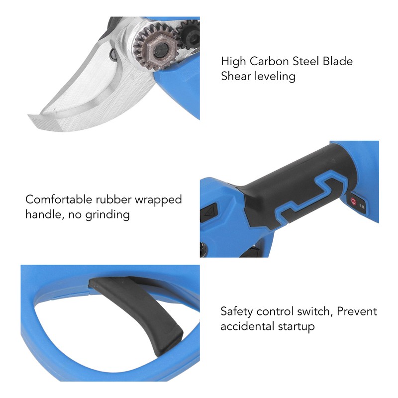 Cordless Electric Pruning Shear Low Noise Ergonomic Handle High Carbon