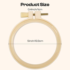 Caydo 12 Pcs Embroidery Hoops 5 Inch Plastic Round Cross Stitch Hoop Ring for Home Hanging Ornaments, DIY Embroidery, Punch Needle Craft