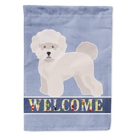 Caroline's Treasures CK3637GF Bichon Fris? Welcome Garden Flag Mailbox Flag Decorative Yard Flag Banner Outside Patio Artwork Yard Flower Beds, Garden Size, Multicolor