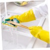 SAFIGLE 1 Pair Latex Scouring Pad Gloves for Housework Reusable