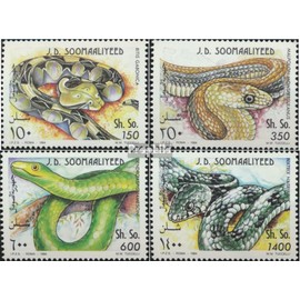 Prophila Collection Somalia 528-531 (Complete Edition) Mint NH 1994 Snakes (Stamps for Collectors) Amphibians / Reptiles / Saurs