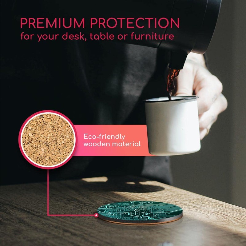 1 x Round Coaster - Motherboard Computer Gaming Tech Cork