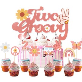 Decoración hippie para cupcakes de fiesta para dos decoraciones de fiesta