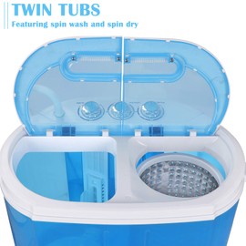 ZenStyle Portable Washer Compact Twin Tub 9.9 LB Mini Top Load Washing Machine Washer/Spinner w/ 6.57 FT Inlet Hose