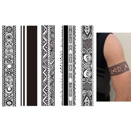 Miles5 Temporary Bracelet Tattoos Tribal Tattoos Arm Tattoos 5 Sheets