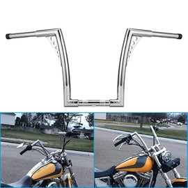 WSays 12" Rise Ape Hangers Handlebar 1-1/4" Diameter Handle Bar Chrome Compatible with Harley Sportster XL 883 1200 Dyna Softail, Road King 1994-2022 and Road Glide 1998-2013 Model
