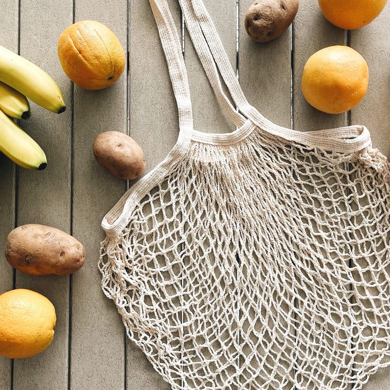 allydrew Cotton Mesh Net Shopping Bag, Grocery Bag for Vegetables,