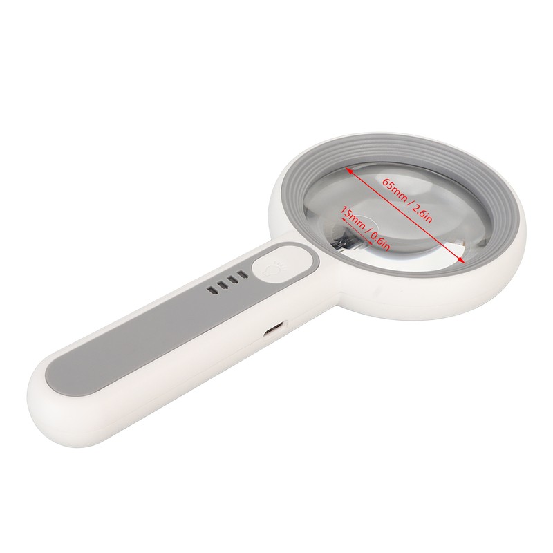 Handheld LED Magnifying Glass Touch Control Rechargeable Portable Illuminated Magnifier