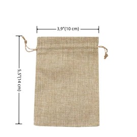 50 Bolsas de Arpillera con Cordón con Etiquetas,3.9 x 5.5 Pulgadas Bolsa de Regalo Reutilizable con Cordón para Regalos de Bodas,Regalos Fiestas,Recuerdos,Arte y Manualidades,Joyería,Navidad