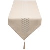 SANLEHAUSE Beige Table Runner 40 x 250 cm Modern Hollow