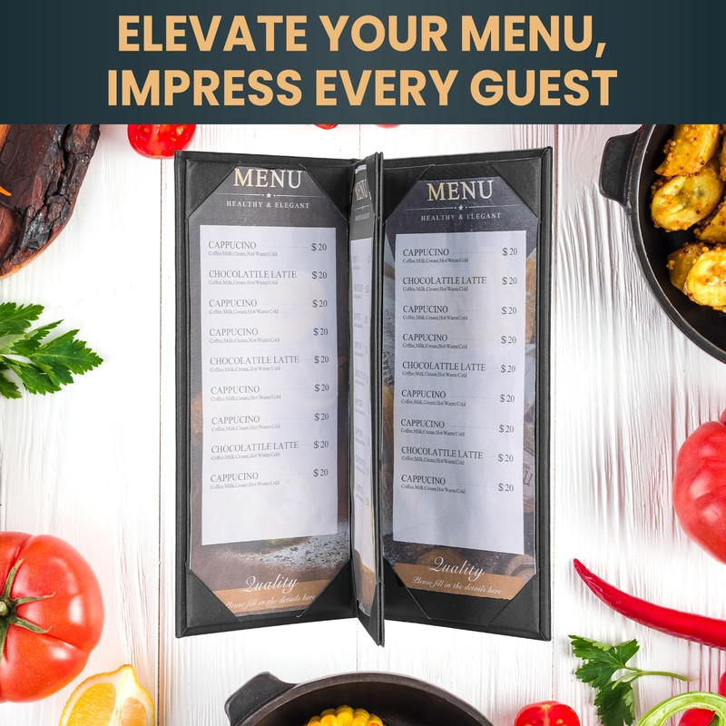 AMGSH 6 Pack 4 View Menu Holder Menu Covers 4.25"