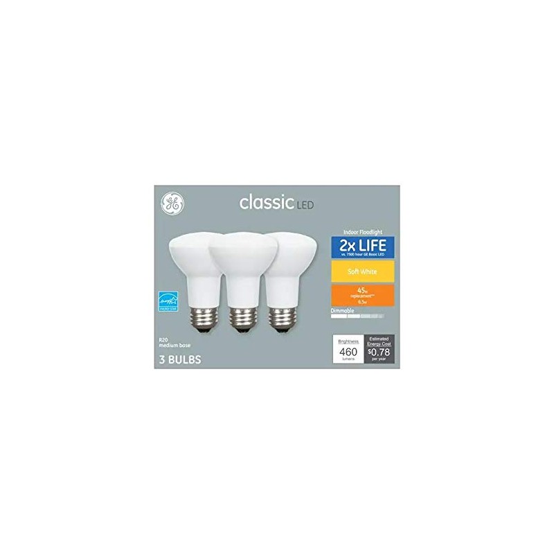 GE Classic 6-Pack 45 W Equivalent Dimmable Warm White R20