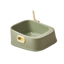 Sosoport 1set Semi-Enclosed Cat Toilet Bedpan Anti-Splashing Pet Supply Cat Litter Tray Breathable Design for and Maintain Litter Box