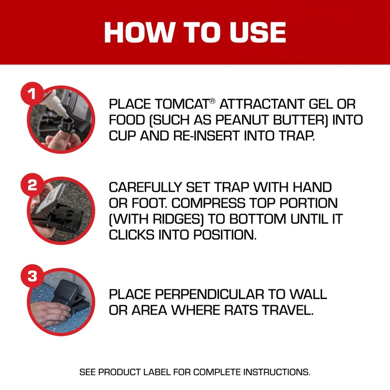 Tomcat Rat Snap Trap, 1 Rat Size Trap - Reusable