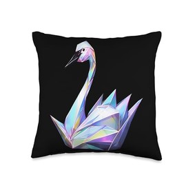 Origami Master Folding Paper Craft Origami Swan Japanese Art Paper Folding Artist Throw Pillow, 16x16, Multicolor